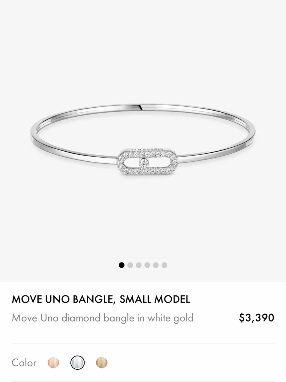 Messika White Gold Move Uno Diamond Bangle